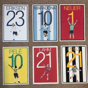 Decorative Watercolor Football Soccer Artwork Print